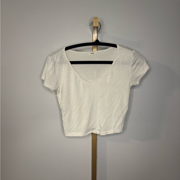 Garage White V-Neck Crop Top - Picture 1 of 3